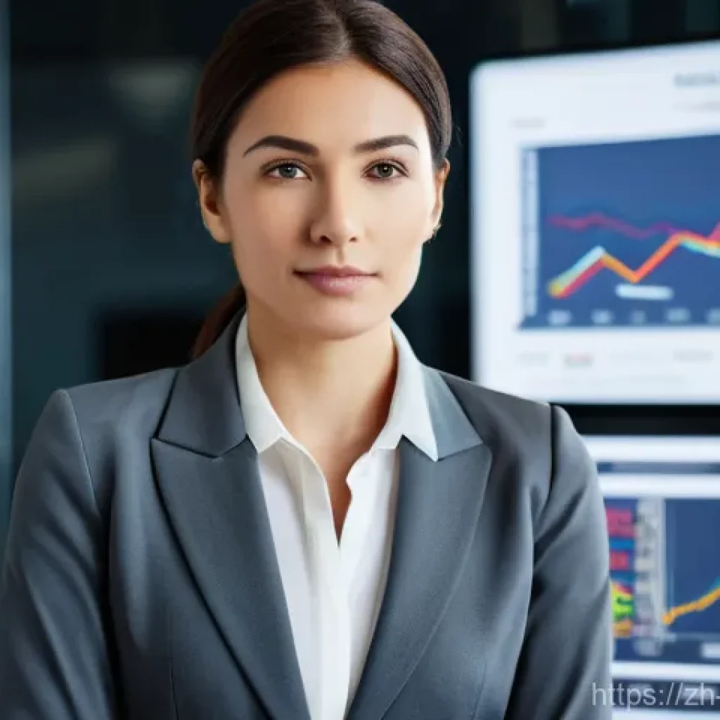 위험관리 관련 자격증의 취업시장 가치 - **Prompt:** A confident female financial risk manager, in her early 30s, wearing a sharp, dark busin...